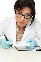 Image showing Forensic Scientist with fingerprint