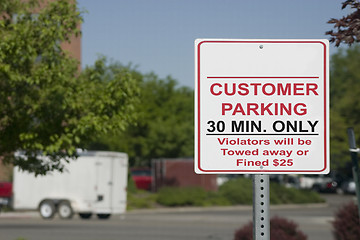 Image showing Customer Parking Sign