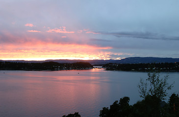 Image showing Oslo Fjord Sunset