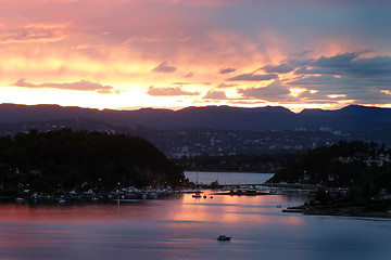 Image showing Oslo Fjord Sunset