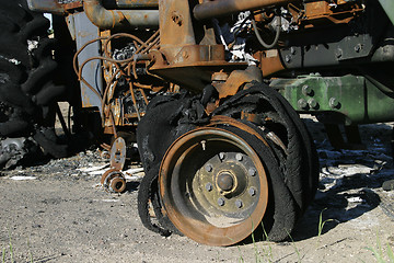 Image showing Burned Tractor Detail