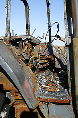 Image showing Burned Tractor Detail