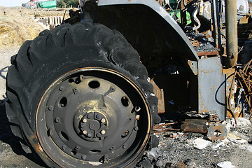 Image showing Burned Tractor Detail