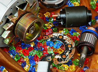 Image showing Colorful auto spares still-life