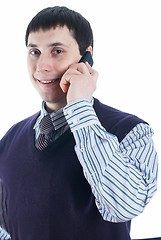 Image showing Man talking by mobile phone