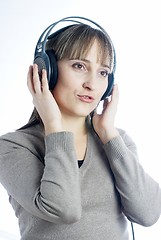 Image showing Woman listening music