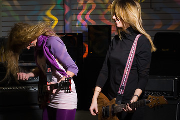 Image showing Woman on rock concert