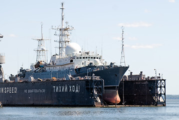 Image showing A ship in Baltiysk dry dock