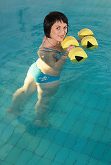 Image showing Aquaaerobic girl