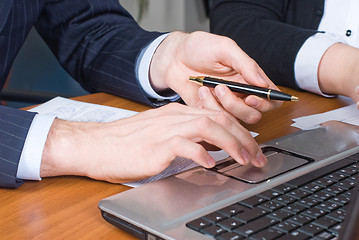 Image showing Businessman with laptop