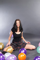 Image showing Woman with balloons