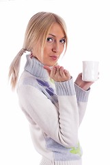 Image showing Girl with cup of coffee