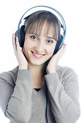 Image showing Woman listening music
