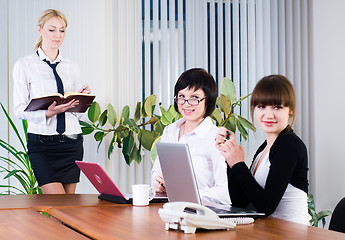 Image showing Businesswoman with presentation