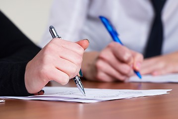 Image showing Writing girl