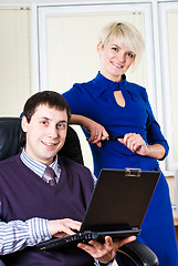 Image showing Business team with laptop