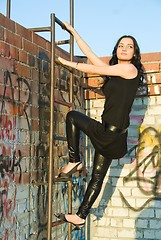 Image showing Lady on stairs