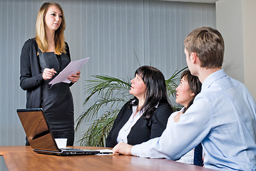 Image showing Woman making a business presentation