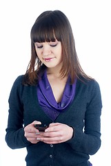 Image showing Girl with mobile phone