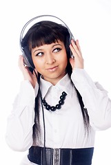 Image showing Woman listening music