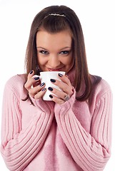 Image showing Girl with cup of coffee