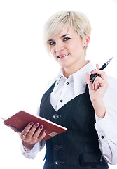 Image showing Businesswoman with notebook