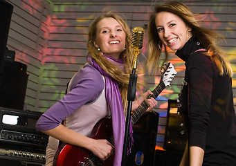 Image showing Woman on rock concert