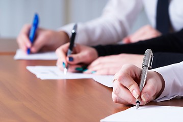 Image showing Writing girl