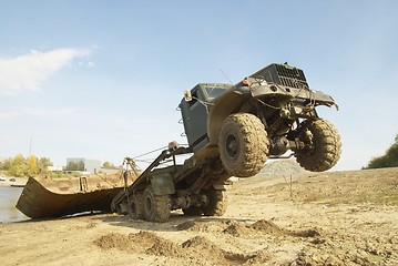 Image showing Disassembly of pontoon bridge