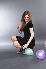 Image showing Woman with balloons