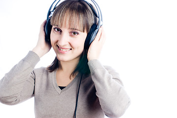 Image showing Woman listening music