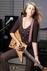 Image showing Woman with guitar