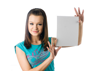 Image showing Girl wth blank sheet