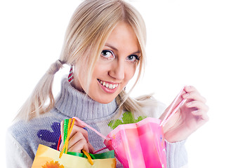 Image showing Shopping girl