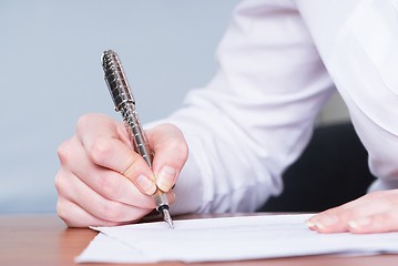 Image showing Writing girl