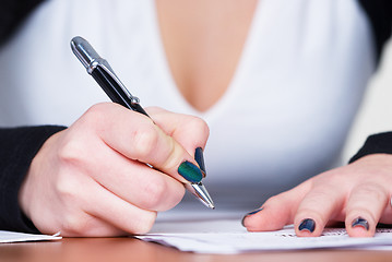 Image showing Writing girl