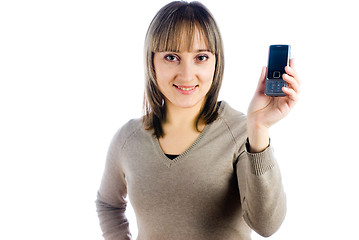 Image showing Girl with mobile phone