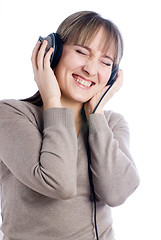 Image showing Woman listening music