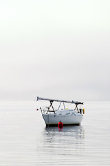 Image showing Sail Boat in Fog