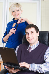 Image showing Business team with laptop