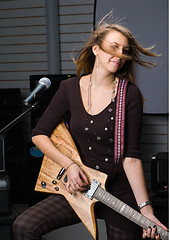 Image showing Woman with guitar