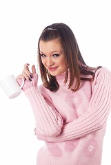 Image showing Woman with cup