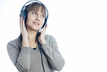 Image showing Woman listening music