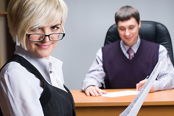 Image showing Businesswoman with her team