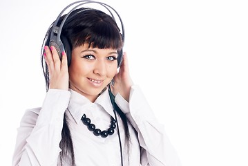 Image showing Woman listening music