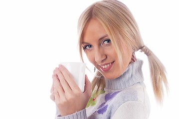 Image showing Girl with cup of coffee