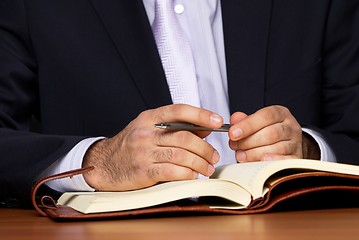 Image showing Businessman with notebook