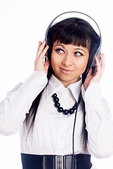 Image showing Woman listening music