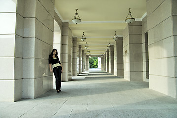 Image showing Woman at city background