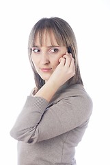 Image showing Girl with mobile phone